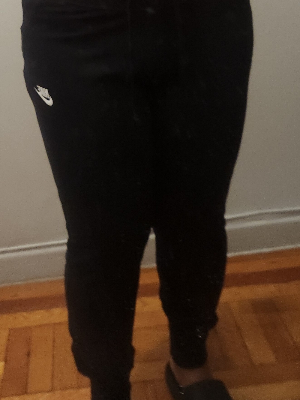 Nike Black Women's Slim Jogger Pants with White Swoosh